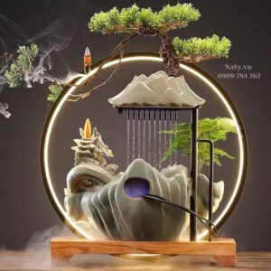 thác nước phong thuỷ để bàn thác nước phong thủy bằng gốm